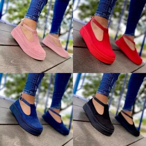 Women Shoes New Summer Sandals Platform Flat Shoes Ladies Wedges Sandals Buckle Strap Casual Female Footwear plus size 43