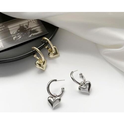 Needle Simple Cute Heart Exquisite Stud Earrings For Women Student Trend Jewelry Birthday Party Gifts SAE557