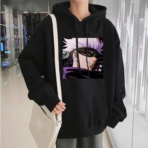 Japanese Anime Jujutsu Kaisen Hoodies Gojo Satoru Streetwear For Men Harajuku Cartoon Avatar Print Warm Pullovers Male Hoodies