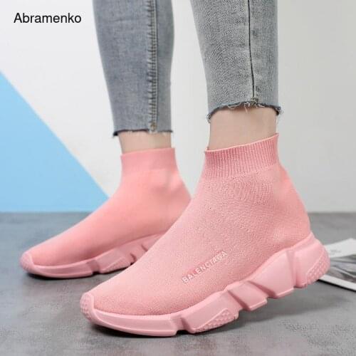 Womens Sock Sneakers Shoes Wonen Fashion Ladies Mesh Summer Outdoor White Vulcanized 2021 Knitting Socks Casual Sports Flats