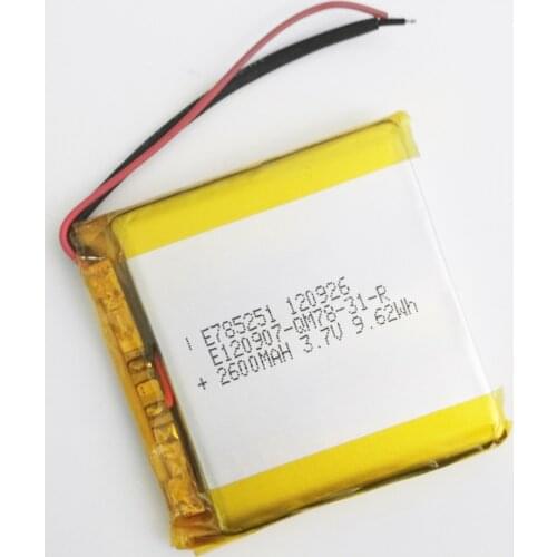 10 pcs 3.7V 2600mAh Lithium Polymer Rechargeable Battery Lipo battery Cells For Tablet pc Power Bank E-book MP5 Camera 785251