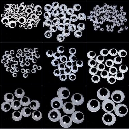 1000pcs/Lot Mixed Sizes 5, 7, 10, 12, 15, 18, 20mm Plastic Movable Wiggly Eyes/Googly Eyes craft activity kit Embellishments