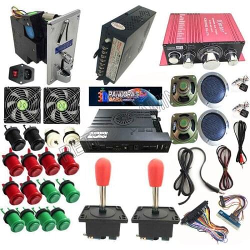 2Player 3D Pandora Saga EX Box 8000 in 1 Arcade machine console joystick button sound amplifier coin slot DIY kit
