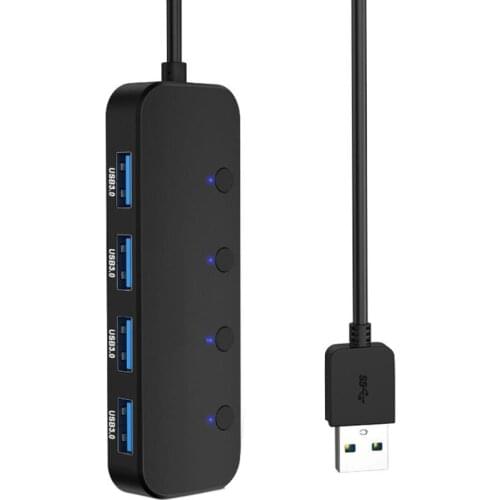 53CC 4Ports USB to USB 3.0 Hub with Separate Control Switch Extender Adapter Home Office Computer Connector