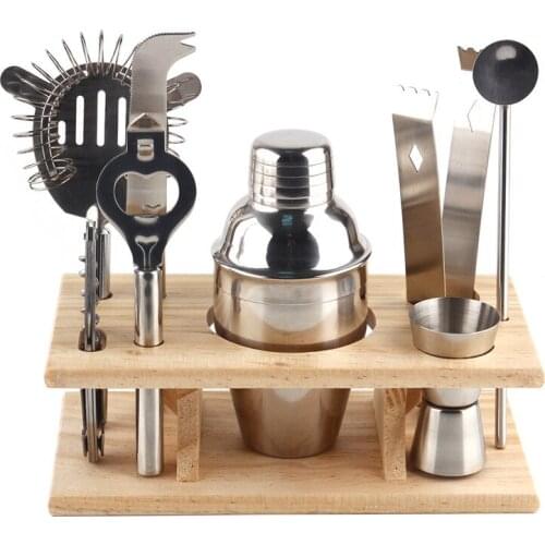 8pcs/Kit Mixer Drink Bartender Stainless Steel Cocktail Martini Tools Set Bar Kit Cocktail Shaker 250ML/350ML/550ML/750ML