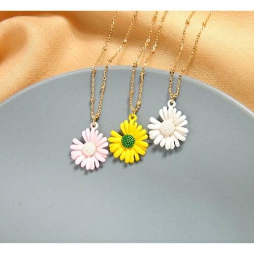 Candy Color Cute Girl Enamel Daisy Bracelet for Woman Daisy Handmade Charm Bracelet Girl Gift