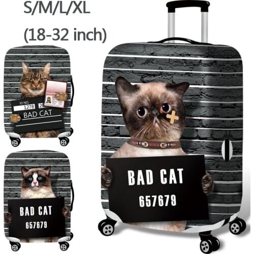 Luggage case travel suitcase trolley case protective cover dust cover elastic 18-32inch thick durable wear-resistant cat head 3D