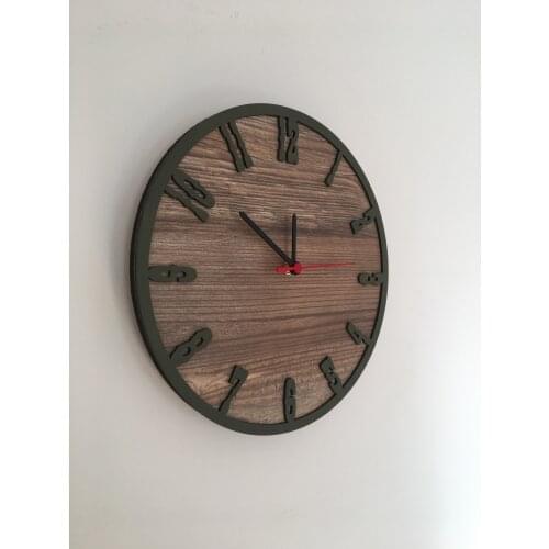 North Designed Booties Mildew Green Decorative Wall Clock 30 Cm