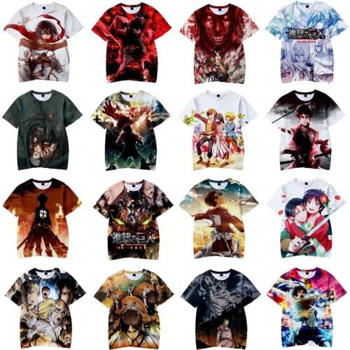 Attack On Titan Mens Fashion T-shirt Hot Anime Cosplay Teen Summer Casual Short Sleeve Couple Clothes Personalized Costume