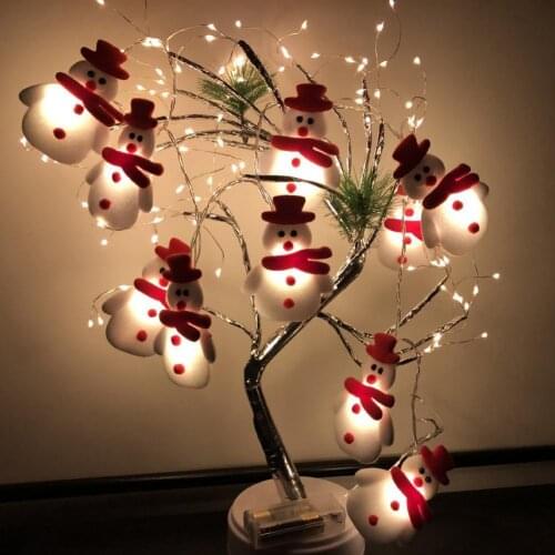 String Lamp Snowman Deer Pattern Decorative Plush Christmas Tree Fairy Lights Home Decor