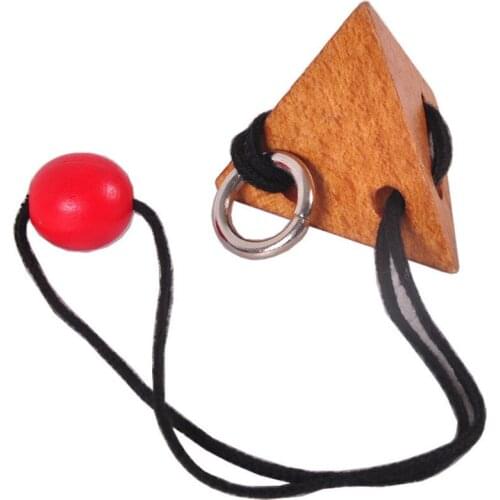 Adult Toy Collection Pyramid Loop Rope Solution Toy Classical Wooden Intelligence Mind Training Game Children Puzzle Toy Puzzle