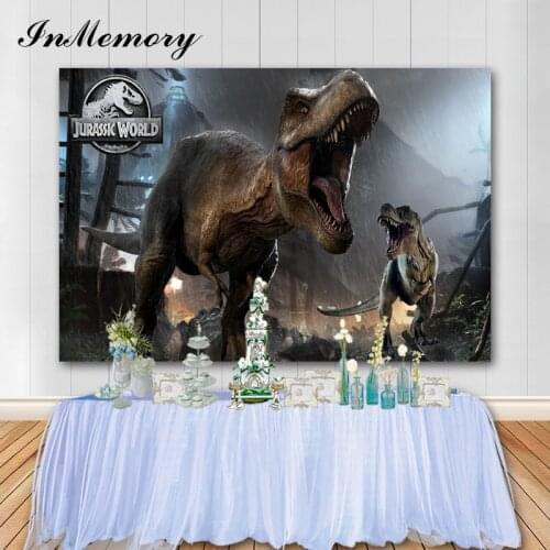 InMemory Jurassic World Party Dinosaur Background Children Backdrop For Photography High Quality Computer Print Customize Text