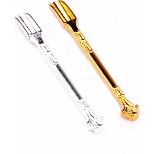 Smoking Sniffer Metal Snuff Spoon Shovel Medicine Spoon for Sniffe Bottle Snorter Pipe Kitchen Accessories Gold