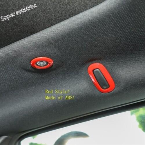 Lapetus Rear Seat Reading Lights Lamp Hook Cover Trim ABS Fit For Jeep Grand Cherokee 2016 - 2019 Matte Red Carbon Fiber Style