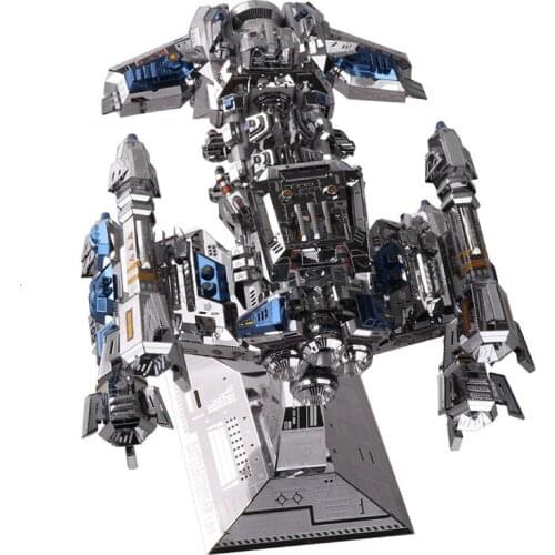 MU 3D Metal Puzzle Star Craft multicolour battlecruiser YM-N015-BS Model DIY 3D Laser Cut Assemble Jigsaw Toys For Audit