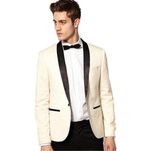 Custom Made Mens Suits Slim Fit Groom Wedding Tuxedos Jacket Pants terno masculino Best Man Suit 2 Piece Satin Shawl Lapel