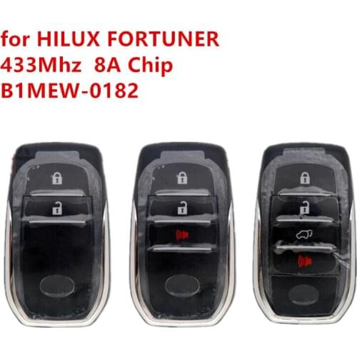 Original Quality Car Keyless Remote Key 433MHZ with 8A Chip for Toyota HILUX FORTUNER Intelligent Smart Remote Key 0182 B1MEW