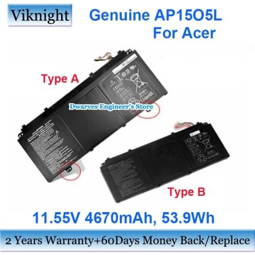 Genuine AP15O5L 11.55V 4670mAh Laptop Battery AP1505L AP15O3K AP1503K 3ICP4/91/91 For Acer Aspire S13 S5 CHROMEBOOK R13 SERIES