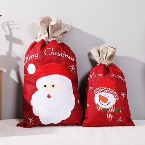 Merry Christmas Gift Bag Snowflake Snowman Santa Claus Candy Bag Happy New Year 2021 Christmas Party Supplies