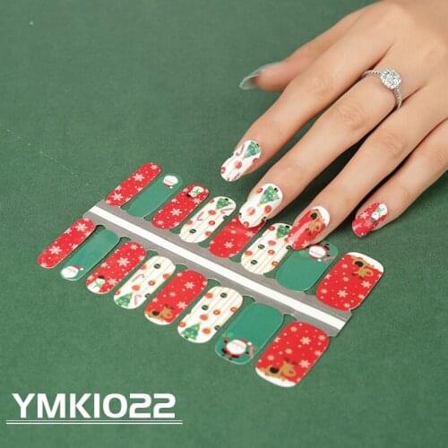 Christmas Dress Up 16 Tips/Sheet Manicure Designed Sticker for Nails Nail Decoration Nail Sticker Set Nail art Elk Nail