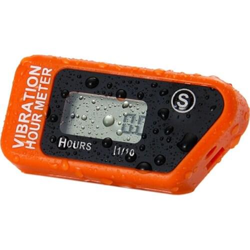 Yellow Resettable LCD Wireless Vibration Hour Meter For chainsaw bike dirt bike lawn mower snowmobile ATV marine