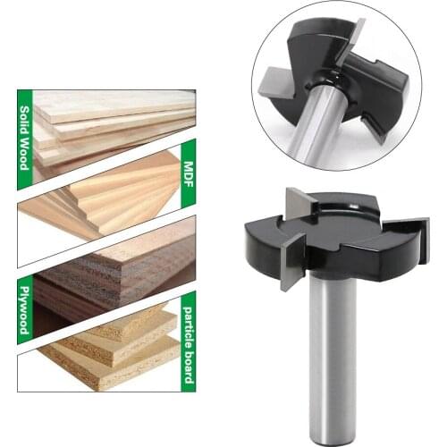 6mm and 1/4 shank 3 teeth T-Slot Router Bit Milling Straight Edge Slotting Milling Cutter For Wood Woodworking Cutting Tools