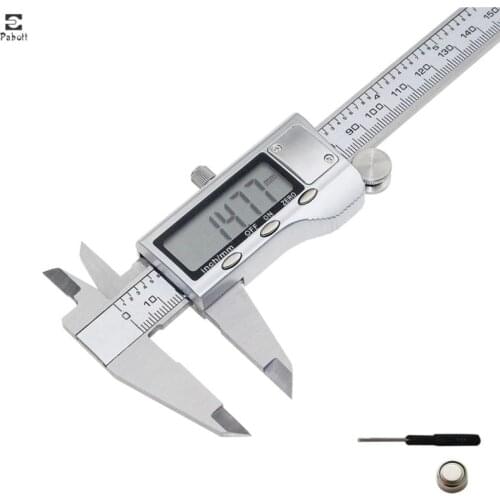 High Precision Electronic Digital Vernier Caliper 6 Inch 150mm Stainless Steel Metal Micrometer Measuring Instruments Tool
