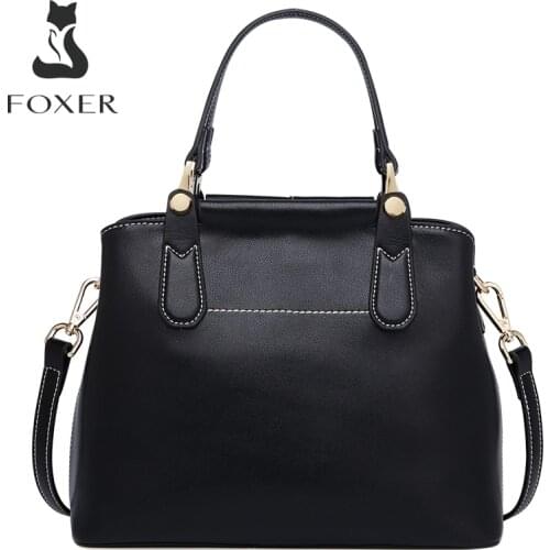 FOXER Brand Designer Design Luxury Handbag Leather Commuter Big Handle Handbags Ladies Elegant Tote Bag Classic Messenger Bag