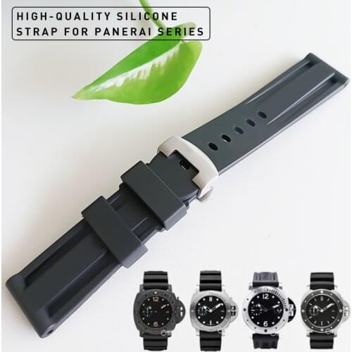 Watch Accessorie Soft Silicone Watchbands Fit For Panerai PAM 111 441 Waterproof Watch Bracelet 22 24 Watch Strap Men Watch Band