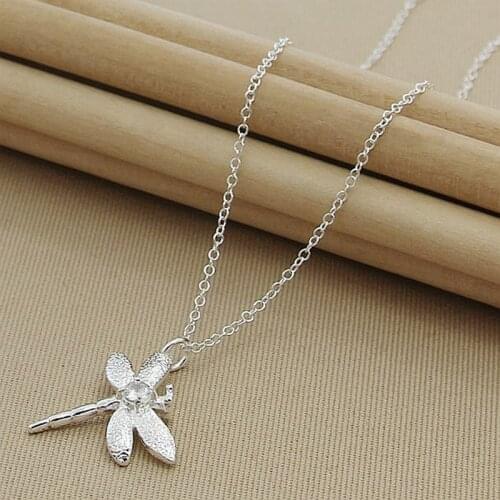 New Arrival 925 Sterling Silver Insect Dragonfly Pendant Necklace For Women Jewelry Gift