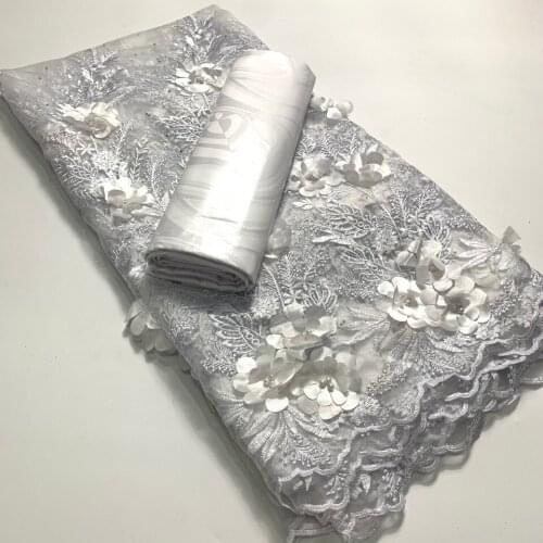 2.5+2.5 Yards African Lace Fabric 2021 High Quality Lace Fabric with Bazin Riche VM4962 Nigerian Laces Fabric for Dress