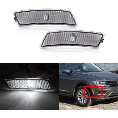 2x Clear Lens OEM White Side Marker Lights Auto Turn Signal Lamp For VW Beetle 2012-2018 Tiguan 2018