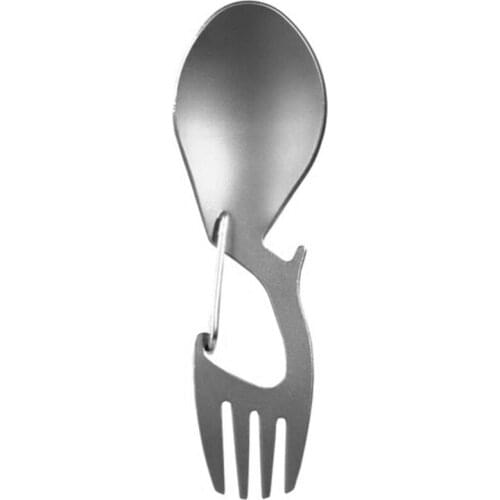 3 In 1 Camping Picnic Titanium Spoon Tableware Titanium Fork Ultralight Pure Titanium Or Stainless Steel Spork Titanium