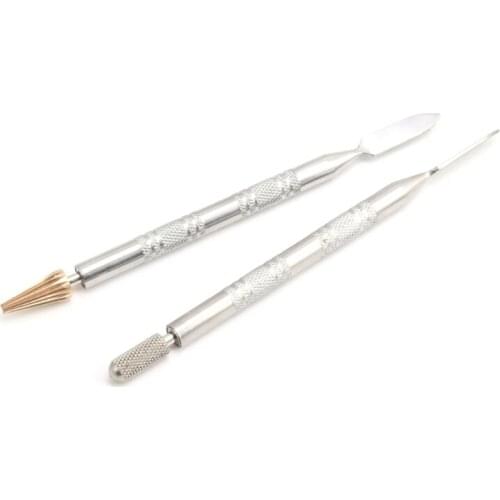 Dual Head Leather Edge Oil Gluing Dye Pen Applicator Speedy Paint Roller Tool