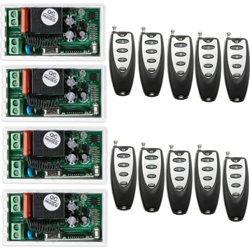 AC 220V 1 CH RF Wireless Remote Control Switch 4 receiver+10 transmitter Simple connection household appliances/lamp