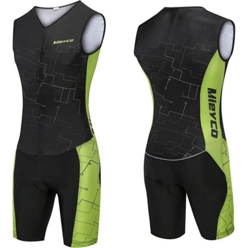 Sleeveless Triathlon Cycling Jersey Triathlon Suit Pro Team Cycling Clothing Skin Suit Jumpsuit Swimwear With Reflective Strip