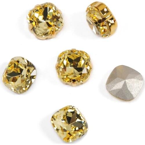Bling Rhinestones Jonquil Sew On Rhinestones With Silver Gold Claw Pointedback Glass Strass Sewing Stones For DIY Jewel Garments
