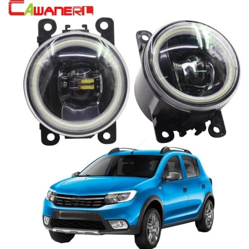 Cawanerl For Renault Sandero / Stepway Hatchback 2008-2015 Car 4000LM LED Bulb Fog Light Angel Eye DRL 12V 2 Pieces