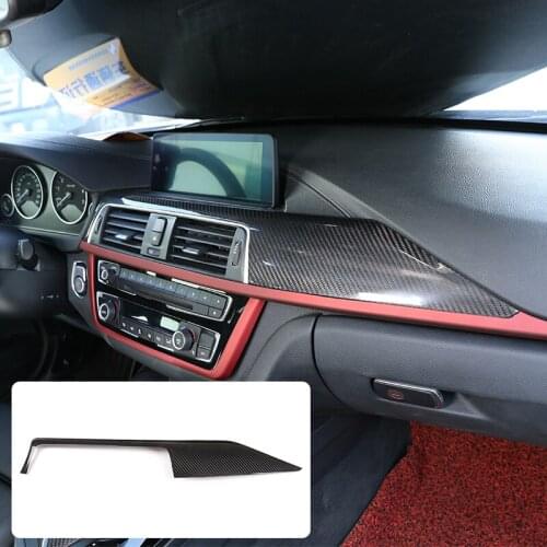 Center Console Decoration Panel Trim For BMW 3 4 Series GT F30 M3 M4 2013-2019 LHD Car Accessories Real Carbon Fiber