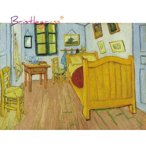 BRISTLEGRASS Wooden Jigsaw Puzzles 500 1000 Pieces Bedroom in Arles Vincent van Gogh Educational Toy Collectibles Painting Decor