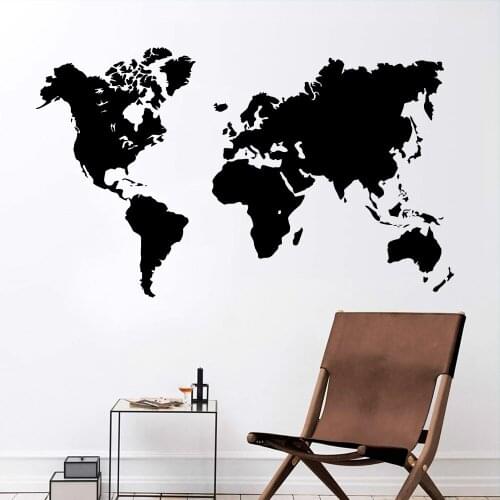 Kids Bedroom Decoration New World Map Vinyl Wall Stickers Removable Wall Stickers Wallpaper Living Room Bedroom Decoration