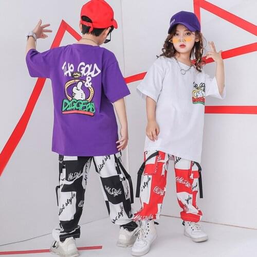 Hip Hop Kids Dancing Costumes for Girls Boys Jazz Ballroom Dance Costumes Child Fashion Show Clothes Stage Wear Shirts Pants