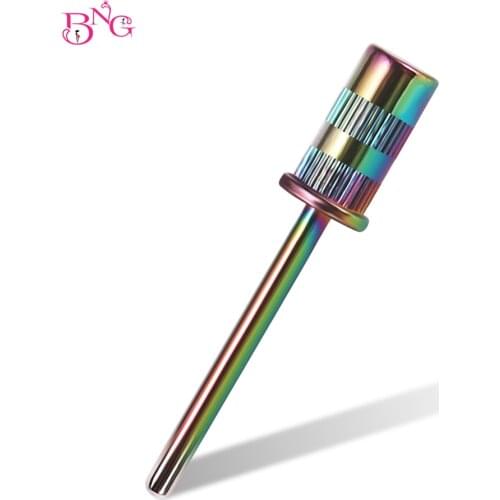 Electric Dazzle colour Nail Drill Bit Sanding Caps Band Stainless Steel Mandrel Grip Milling Cutter Manicure Pedicure Tools