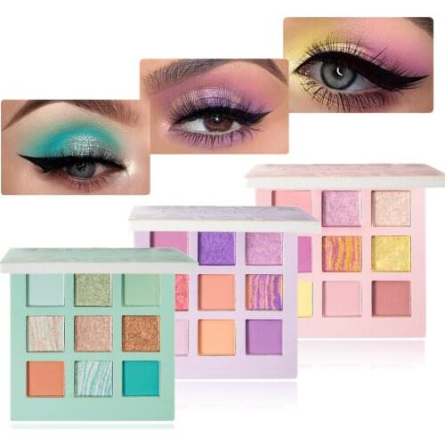 Handaiyan Shimmer Eyeshadow Palette Matte Glitter for Eye Shadow Makeup Cosmetic Women Eyes Shiny Mashed Potato Eyeshadow 9color