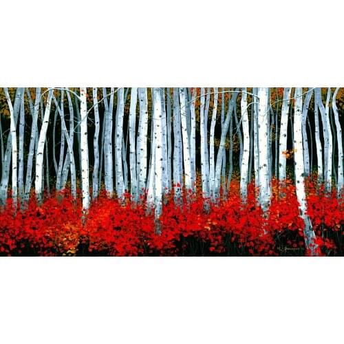 Paintings trees Birch modern art on canvas home decor High quality hand painted