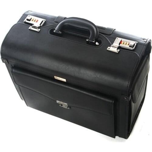 New PVC Retro Leather pilot Rolling Luggage Cabin Airline stewardess Travel Suitcases Men&Women Business Trolley Suitcase