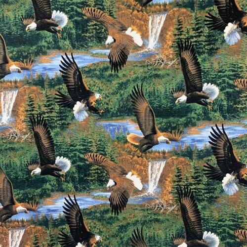 Beautiful Digital Printing 100% Cotton Forest Bottom Eagle Pattern Sewing Material Children Fabric Diy Shirt Clothing