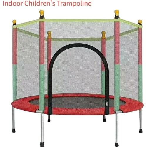 Round Trampoline Family Toy Indoor Childrens Small Bouncing Bed Household Jumping Bounce Bed with Protecting Wire Net 1001