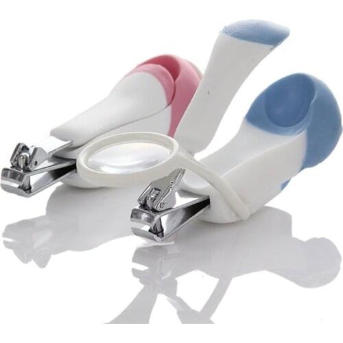 Newborn Baby Boy Girl Care Stainless Steel Nail Scissors Clippers Trimmer with Magnifying Glass Tools