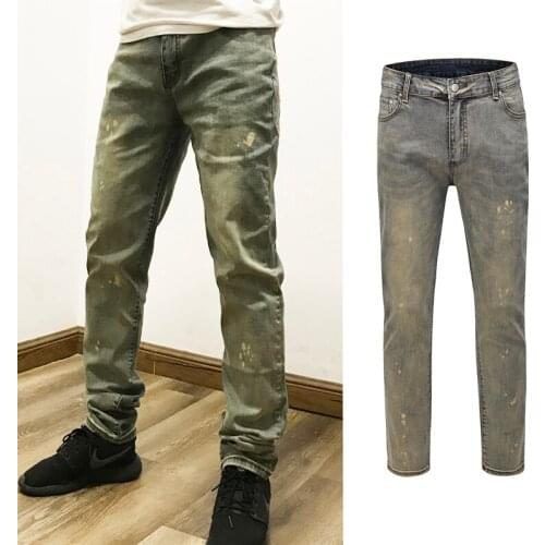 2020 Vintage Fashion Skinny Jeans Streetwear Fitted Hip Hop Street Wear Washed Slim Denim Pencil High Street Pencil Jeans